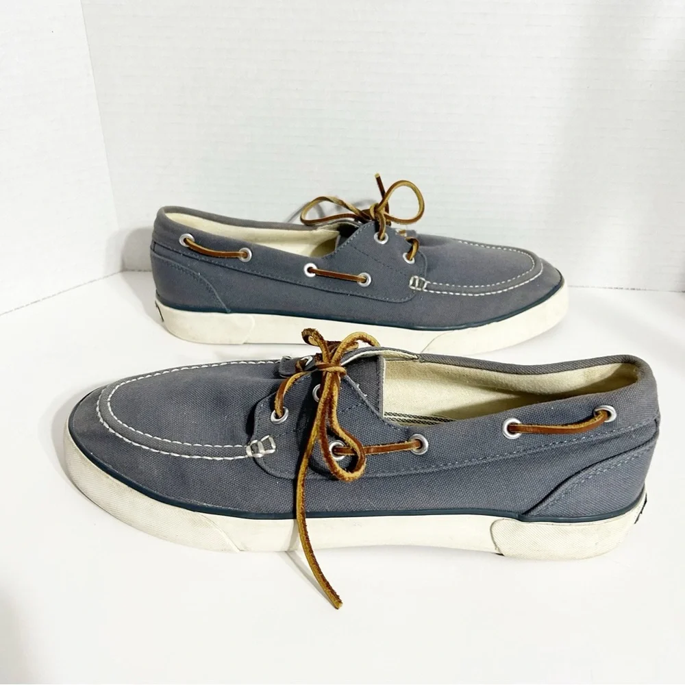 Polo by Ralph Lauren Sander Canvas Lace Up Sneakers Round Toe Polo Branding 🩵🩶